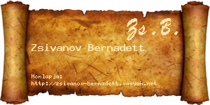 Zsivanov Bernadett névjegykártya